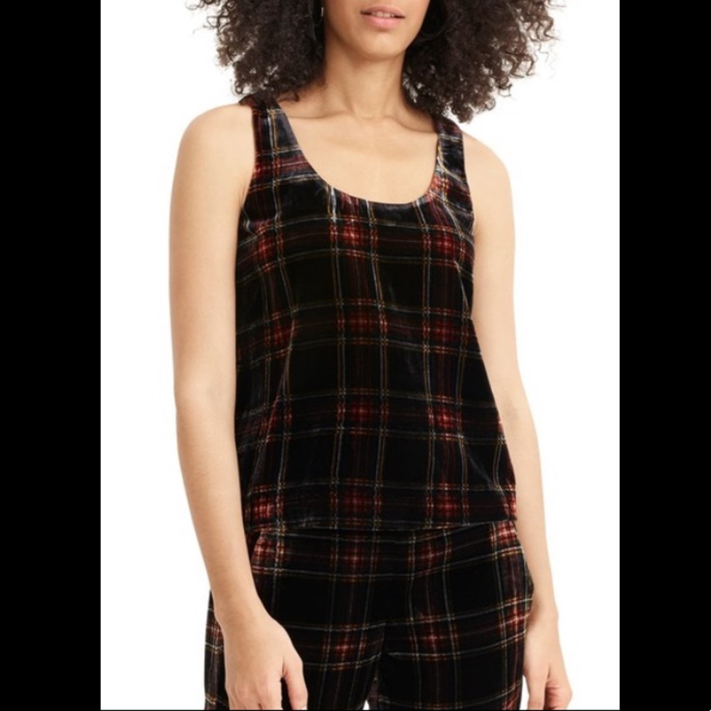 J. Crew Stewart Tartan Velvet Plaid Tank Top